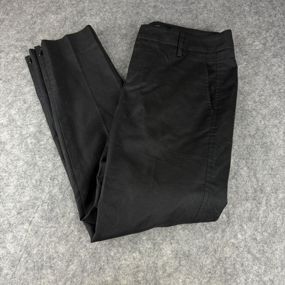 Vince Womens Black Stretch Cotton Ankle Pants Side Zip Hem‎ Size 6 RN106730